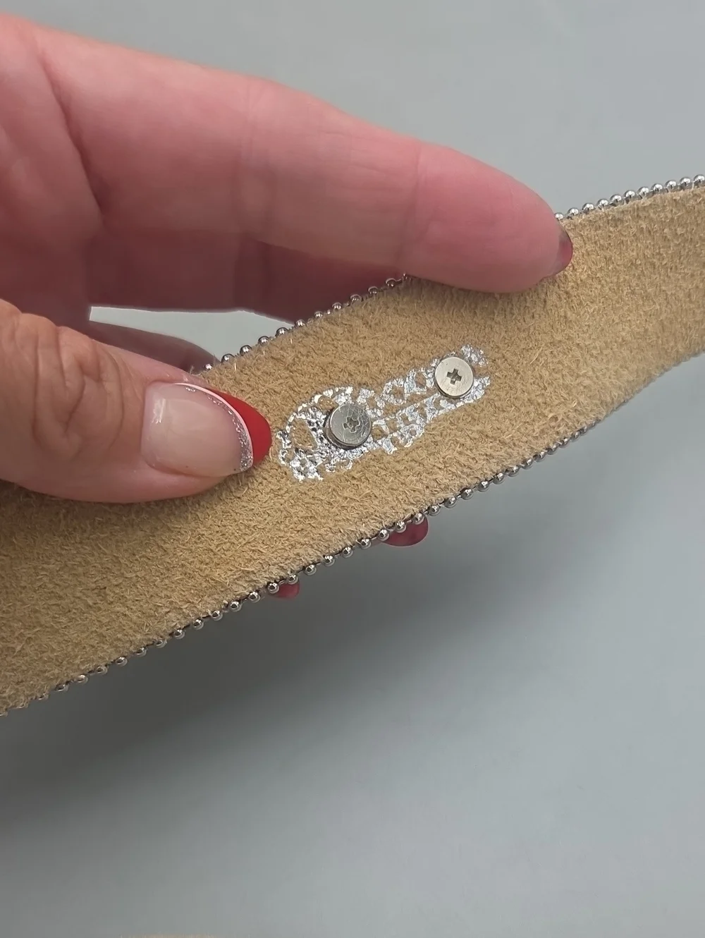 Nocona Genuine Leather Calf Hair on Hide Rhinestone Belt Rodeo Western Bling